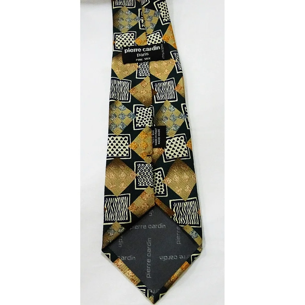 Pierre cardin men neck tie geometric career office wear Academia Preppy Collegia